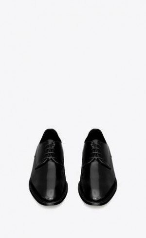 YSL Adrien Derbies In Glazed Piele Negrii | Romania_YSL29279