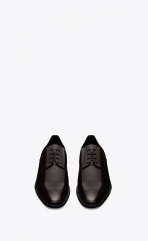 YSL Adrien Derbies In Smooth Piele Ciocolata | Romania_YSL56769