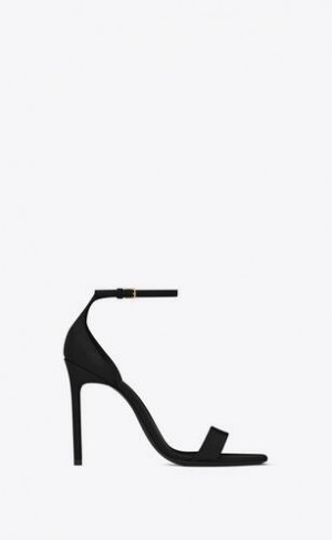YSL Amber Sandals In Piele Negrii | Romania_YSL78753