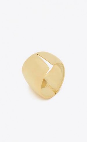 YSL Asymmetrical Split Cuff In Metal Aurii | Romania_YSL49379
