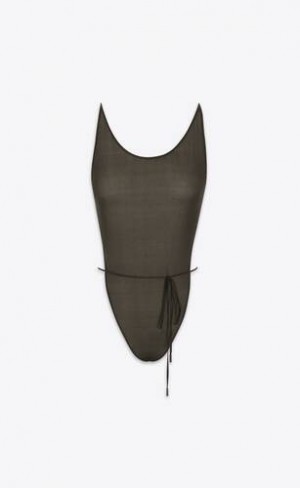 YSL Backless Bodysuit Negrii | Romania_YSL66340