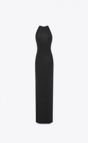 YSL Backless Halter Jersey Negrii | Romania_YSL64849