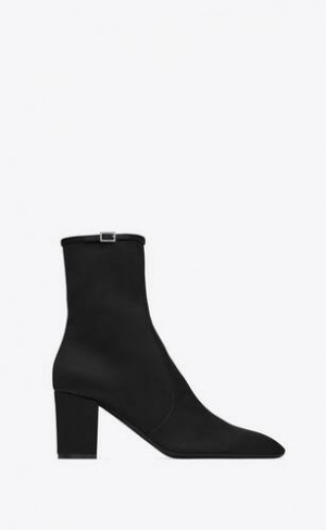 YSL Betty Booties In Satin Crepe Negrii | Romania_YSL67122