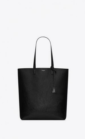 YSL Bold Shopping Bag In Coated Crinkled Piele Negrii | Romania_YSL52784