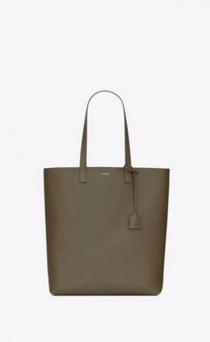 YSL Bold Shopping Bag In Grained Piele Kaki Inchis | Romania_YSL74754