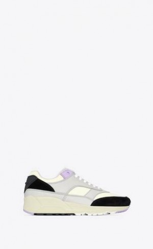 YSL Bump Nailon, Piele Intoarsa And Piele Gri Lavanda Negrii Albi | Romania_YSL82809