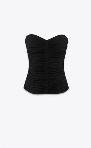 YSL Bustier In Crepe Jersey Negrii | Romania_YSL77743