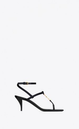 YSL Cassandra Sandals In Silk Satin Bleumarin | Romania_YSL98949