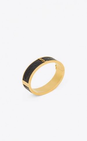 YSL Cassandre Bracelet In Metal And Piele Maro Inchis Aurii | Romania_YSL22822