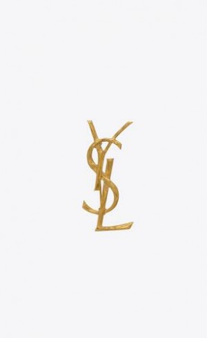 YSL Cassandre Brooch In Metal Aurii Deschis | Romania_YSL90477