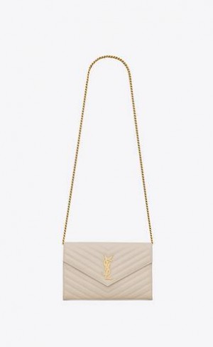 YSL Cassandre Chain Wallet In Lambskin Albi | Romania_YSL99624