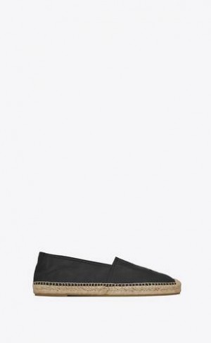 YSL Cassandre Espadrilles In Smooth Piele Negrii | Romania_YSL13439