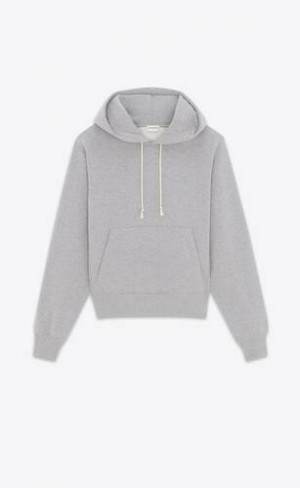 YSL Cassandre Hoodie Gri | Romania_YSL73619