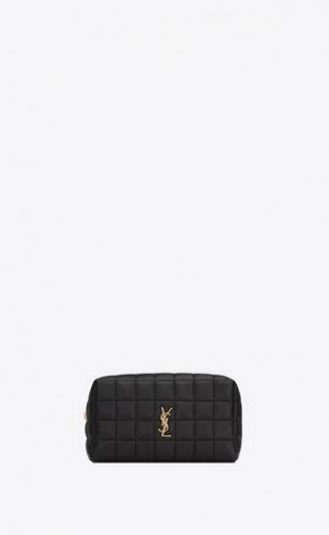YSL Cassandre Matelassé Carré Small Cosmetic Pouch In Lambskin Negrii | Romania_YSL56350