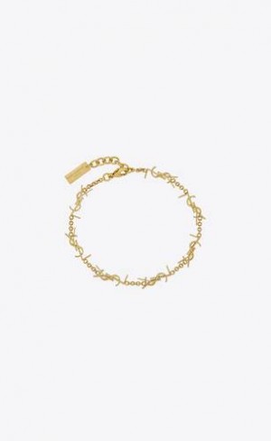 YSL Cassandre Multi-charm Bracelet In Metal Aurii | Romania_YSL46050