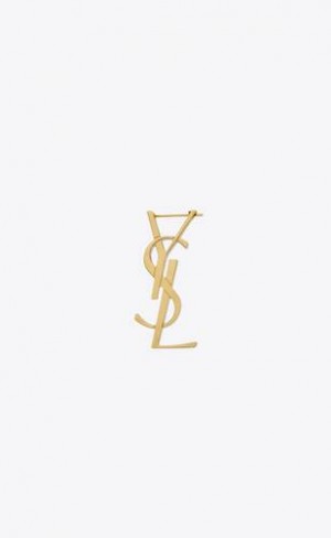 YSL Cassandre Single Earring In Metal Aurii | Romania_YSL94015