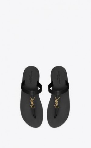YSL Cassandre Slides In Smooth Piele Negrii | Romania_YSL11152