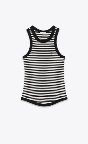 YSL Cassandre Tank Jersey Negrii Albi | Romania_YSL19408