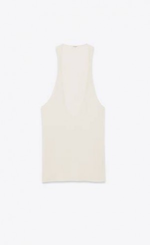 YSL Cassandre Tank Top In Silk Jersey Albi | Romania_YSL70365