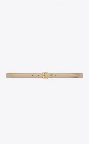 YSL Cassandre Thin Belt With Square Cu Catarama In Grained Piele Albastri Deschis | Romania_YSL17939
