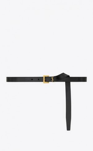 YSL Cassandre Thin Vegetable-tanned Piele Negrii | Romania_YSL52153