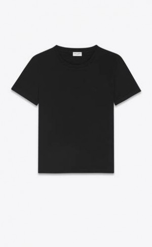 YSL Cassandre T-shirt In Lână Jersey Negrii | Romania_YSL53992