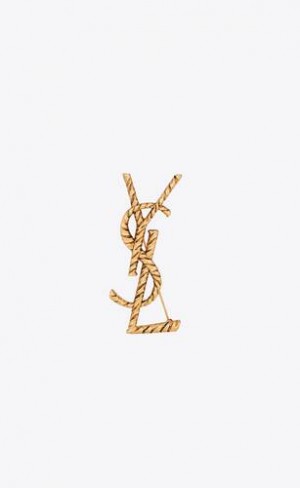 YSL Cassandre Ysl Brooch In Metal Aurii | Romania_YSL13278