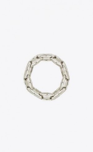 YSL Chain Bracelet In Metal And Rhinestones Argintii | Romania_YSL33432