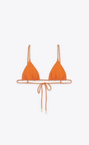YSL Chain Triangle Bikini Top Portocalii | Romania_YSL22987