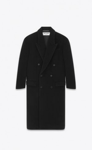 YSL Coat Chevron Lână Negrii | Romania_YSL48318