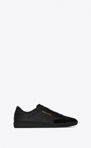 YSL Court Clasici Sl/10 Perforated Piele And Piele Intoarsa Negrii | Romania_YSL94707