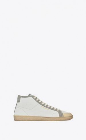 YSL Court Clasici Sl/39 Piele And Piele Intoarsa Albi | Romania_YSL42611