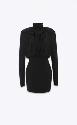 YSL Crepe Jersey Negrii | Romania_YSL69461