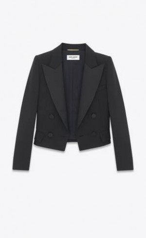 YSL Cropped Tuxedo Grain De Poudre Negrii | Romania_YSL76016