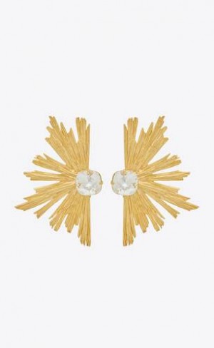 YSL Crystal Sunrise Earrings In Metal Aurii | Romania_YSL34789