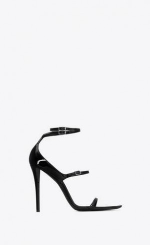 YSL Dita Sandals In Lacuita Piele Negrii | Romania_YSL85661