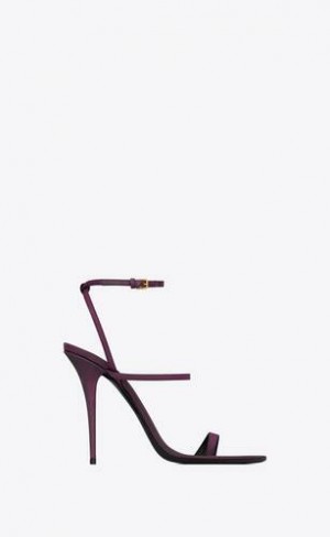 YSL Dive Sandals In Shantung Violet | Romania_YSL11536