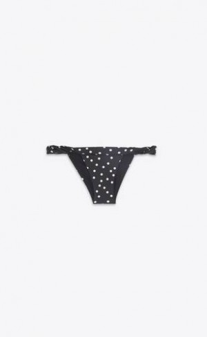 YSL Dotted Bikini Bottoms Negrii | Romania_YSL81175