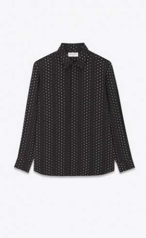 YSL Dotted Crepe De Chine Negrii | Romania_YSL50774
