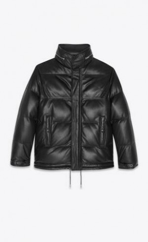 YSL Down Jacket In Lambskin Negrii | Romania_YSL93521