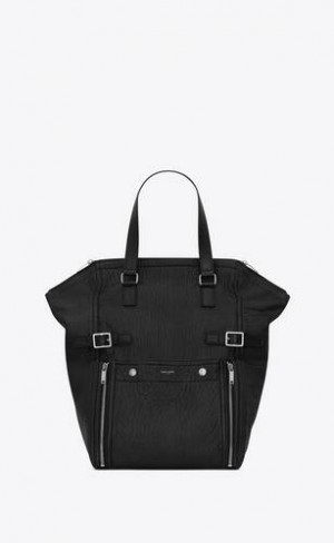 YSL Downtown Tote Bag In Lambskin Piele Negrii | Romania_YSL95065