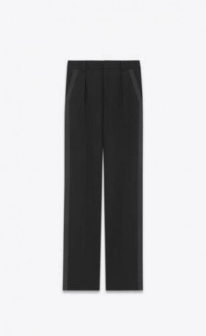 YSL Drept Tuxedo Grain De Poudre Negrii | Romania_YSL11488