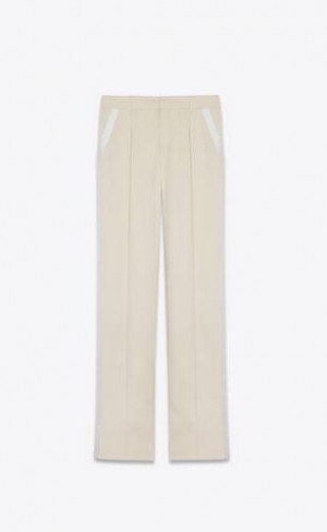 YSL Drept Tuxedo Silk Albi | Romania_YSL78071