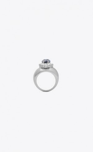 YSL Emerald Princess Ring In Metal Albastri | Romania_YSL27676