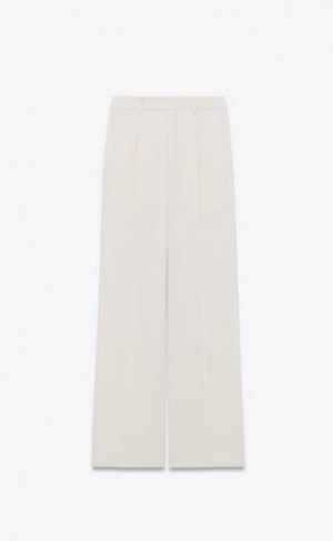 YSL Flared Crepe Satin Albi | Romania_YSL54044