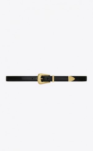 YSL Folk Cu Catarama Brushed Piele Negrii | Romania_YSL49147