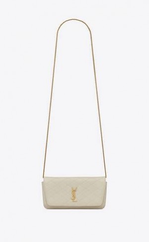YSL Gaby Chain Phone Holder In Matlasat Lambskin Albi | Romania_YSL35307