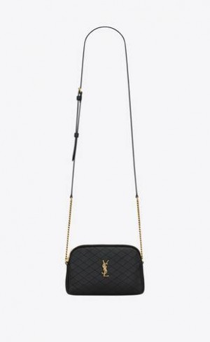YSL Gaby Zipped Pouch In Matlasat Lambskin Negrii | Romania_YSL32510