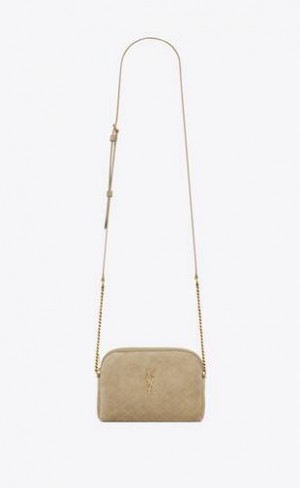 YSL Gaby Zipped Pouch In Matlasat Piele Intoarsa Aurii | Romania_YSL61712