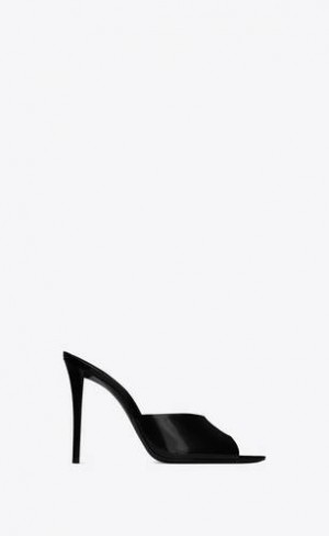 YSL Goldie Mules In Glazed Piele Negrii | Romania_YSL50503